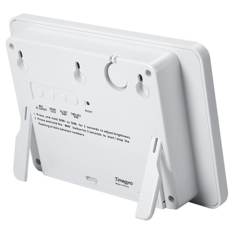 Timegyro Digital Wall Clock Battery Operated with LED Display, Wall Clock with Backlight, Table-top, Alarm, Brightness Adjustable,12/24Hr - Image 5